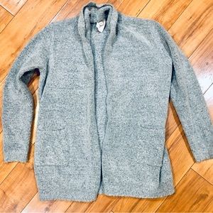 Eleven Star grey gray soft fleece cardigan pockets sweater pull on